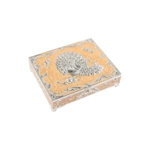 Silver Dry Fruit Box with Peacock Design