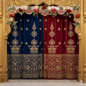 Golden Gotta Patti Red Rose Toran