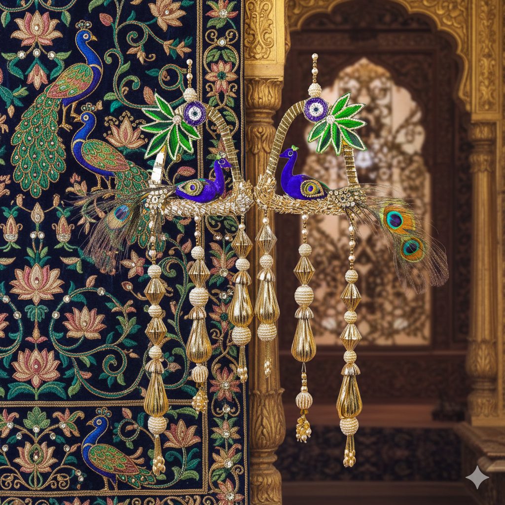 Pair Of Golden Peacock Hanging