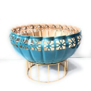 Blush: Unique Design Urli with Stand | Floating Candle Bowl Modern Design Urli | Decorative Bowl with Golden Stand |Urli for Home Decor