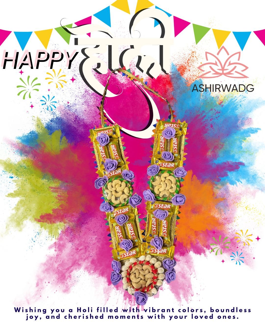 Ashirwadg Luxury Holi Kandi Mala – Personalized Gifting Made Special