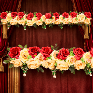 Royal Red & Cream Rose Floral Toran – Elegant Door Hanging Decor