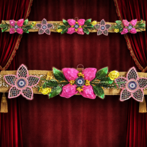 Handcrafted Pink Flower Toran – Traditional Festive Door Decor