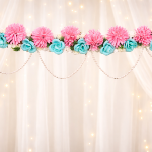 Elegant Pink & Blue Floral Designer Toran – Premium Door Hanging Decor