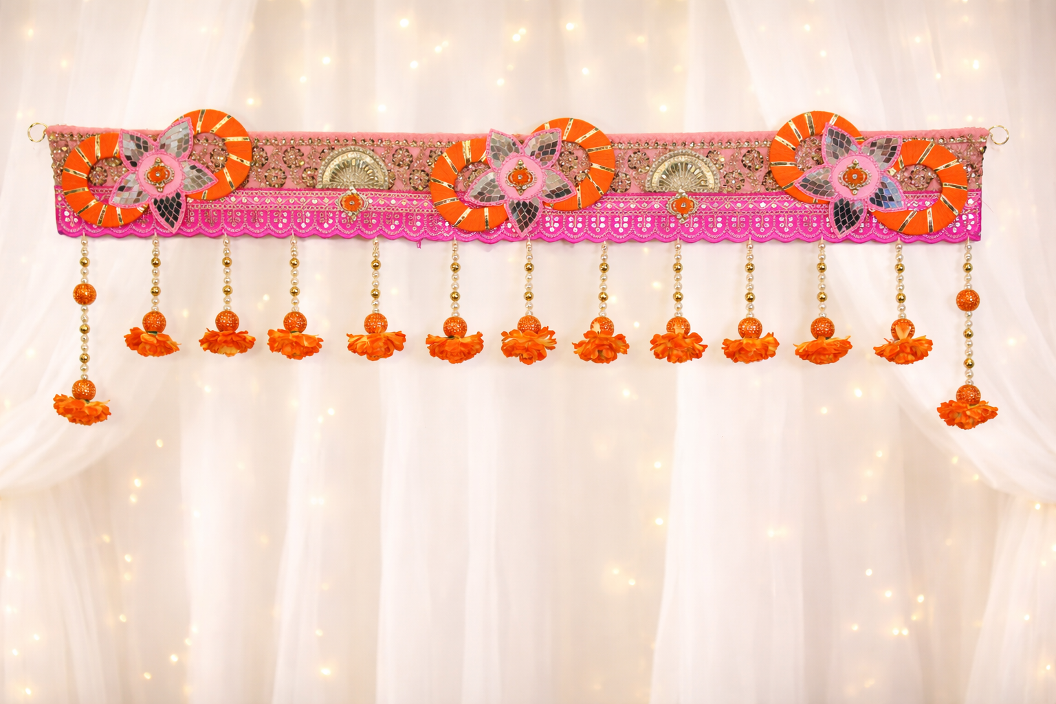 Premium Decorative Toran with Hanging Marigold Tassels
