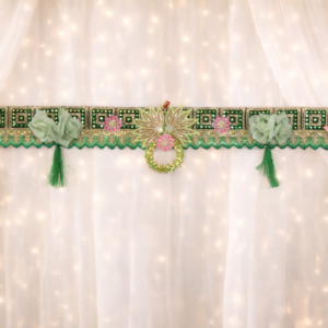 Royal Green Lotus Designer Toran – Premium Festive Door Hanging