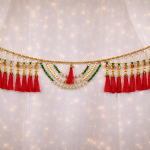 Handcrafted Pearl & Beads Toran – Traditional Festive Decoration