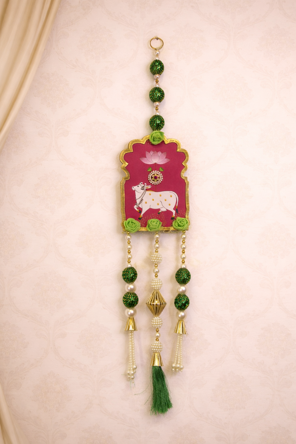 Kamdhenu Cow Decorative Hanging – Festive Entrance Decor